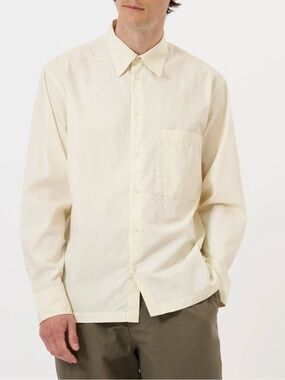 Van Heusen Cream Long-Sleeve Button-Down Shirt-AA